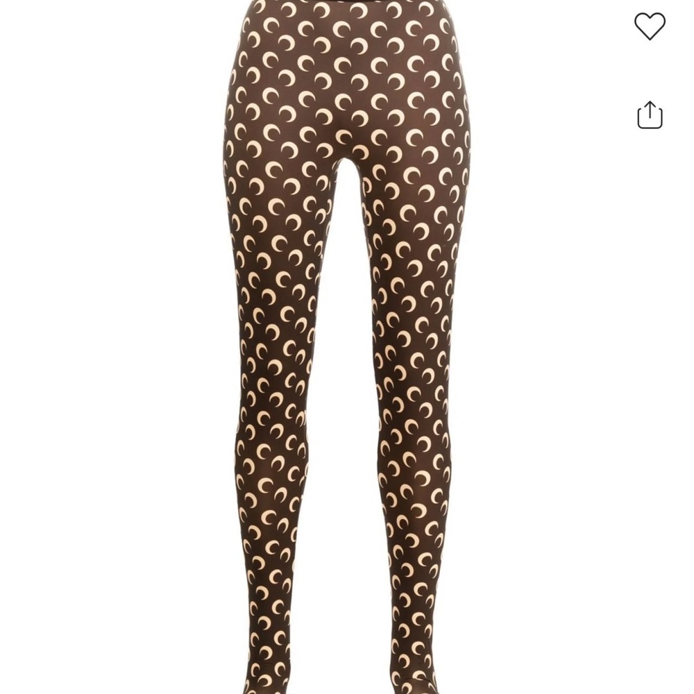 Marine Serre Brown Crescent Moon Print Leggings